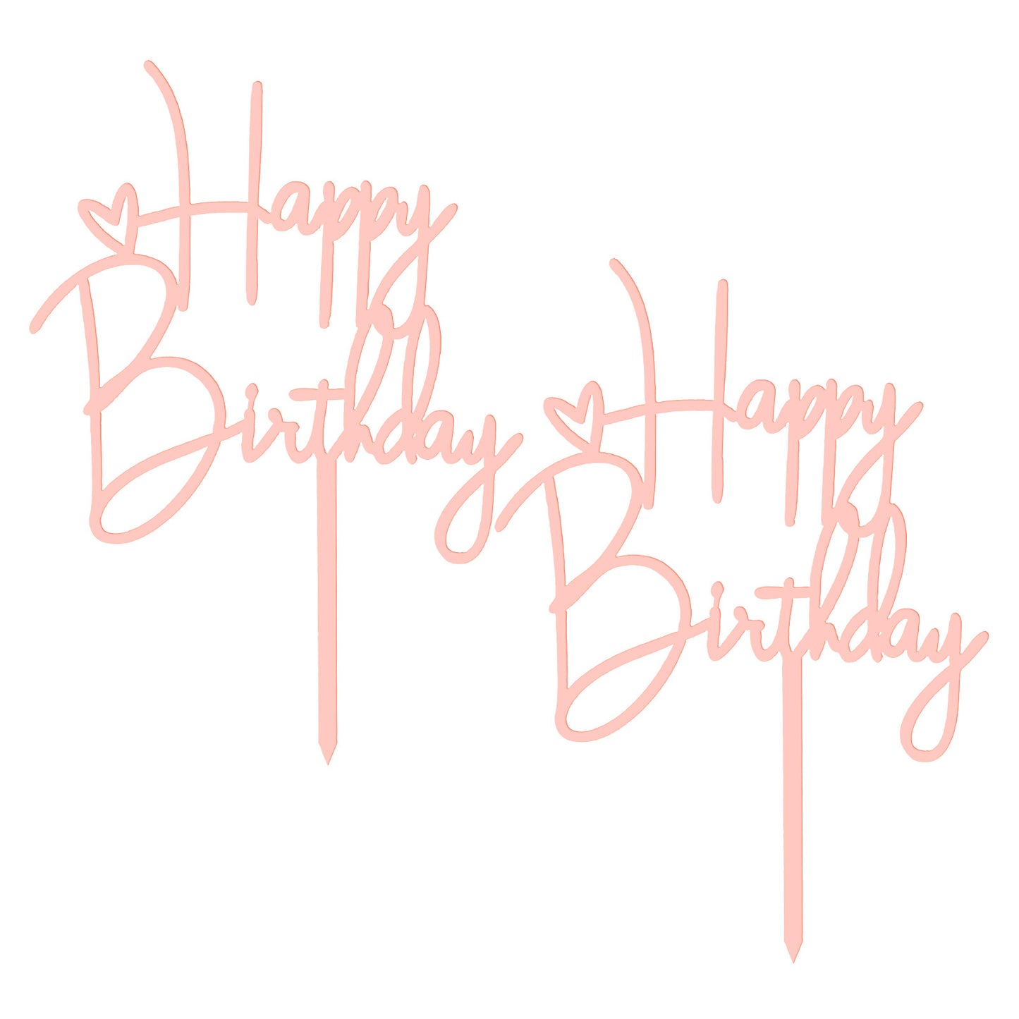 2pcs Happy Birthday Cake Toppers Rose gold Happy Birthday Cake Decorations Birthdays Decorations Birthdays Cakes Supplies for Celebrating Anniversary Party