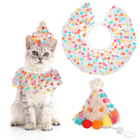 Cat Dog Princess Costumes, Cat Birthday Outfit Puppy Cats Birthday Crown Hat and Lace Bandana Scarf Set Cute Lace Puppy Bib Scarf Party Decorations for Small Medium Cats & Doggy