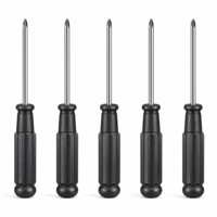 5 Pcs Small Phillips Screwdriver, 2.5mm Cross Head Screwdriver with Black Non-Slip Handle Mini Phillips Screwdrivers 3.62"(92mm) Total Length (Non-Magnetic)