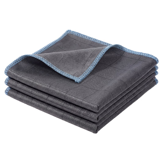 SynHHergyx Microfiber Cleaning Cloth, 3 Pcs 12" x 12" Window Glass Cleaning Cloth Lint Free Quickly Clean Windows, Glasses, Windshields, Mirrors, Car for Home Kitchen Bathroom