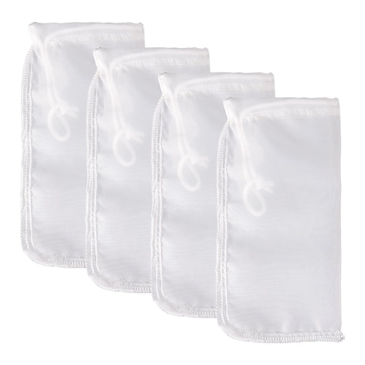 Zyghjort 4 Pack Media Bags for Aquarium, 180 μm Aquarium Filter Bags Reusable Mesh Filter Bag with Drawstring 7.5"*3.6" Filters Media Bag for Very Fine Resins FilterAquariums Filters Impurities