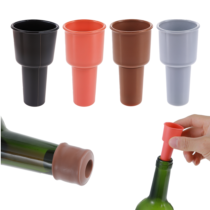 8 Pcs Silicone Wine Stopper for Wine Bottles Reusable Wine Covers Wine Seal Stopper Sparkling Wine Bottle Stopper Leak Proof Champagne Cap Beer Sealing Lids to Keep Wine Fresh (4 Colors)