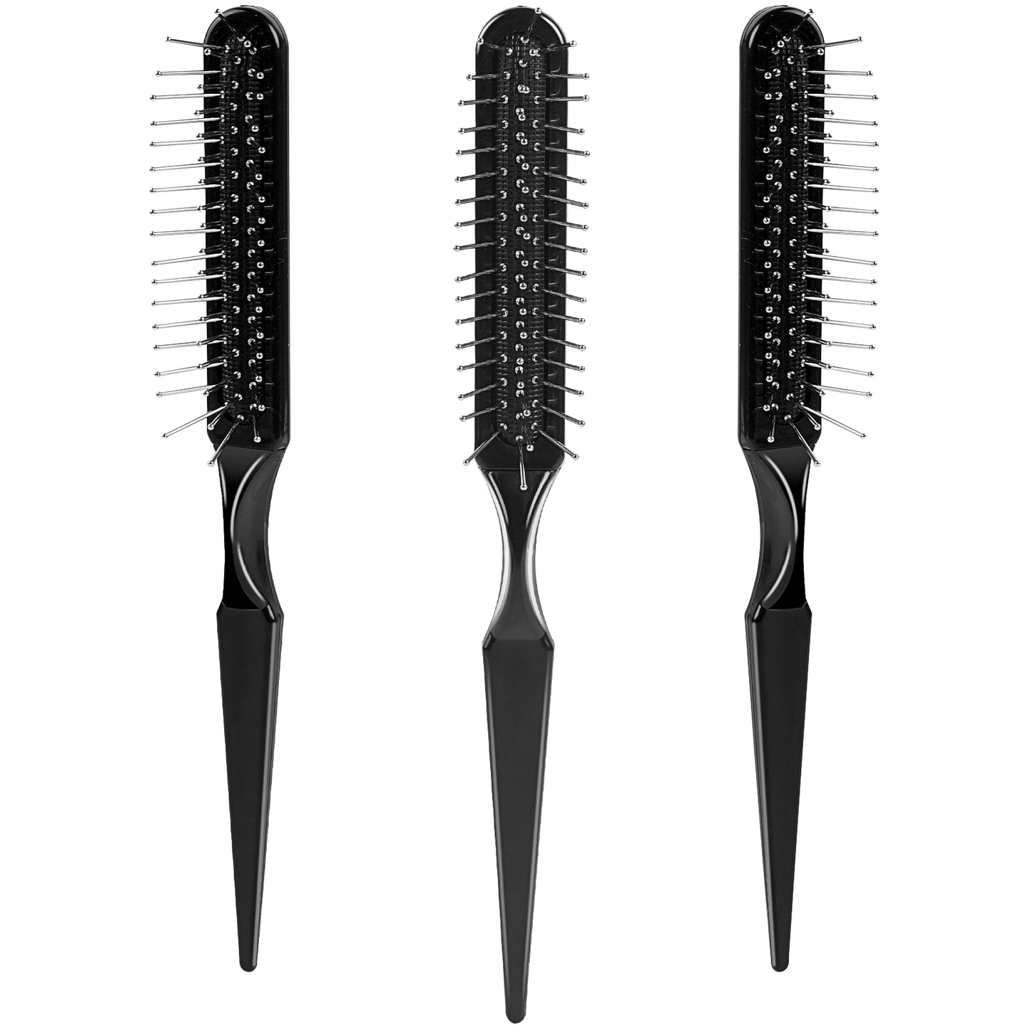 3 Pieces Wig Brush for Synthetic Wigs,3 Row Wig Wire Brush Black Styler Brush Travel Size Metal Combs for Synthetic Wigs Detangling,Barber,Beginner