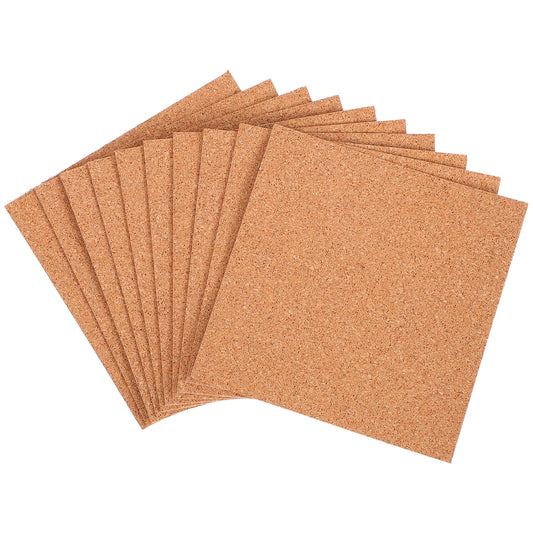 10 Pcs Self-Adhesive Cork Sheets, 4"x 4" Square Cork Coasters & Mats with Strong Adhesive Backing, Mini Wall Board for DIY Coasters and DIY Crafts Corks Board Squares, Corks Tiles