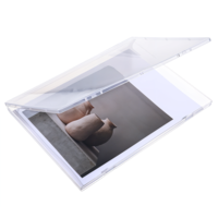 Psiriol Clear A4 File Box, Plastic Storage Box Waterproof Portable Shallow Storage Holder Case Paper Storage for Magazine Document Photo book Office School Supplies