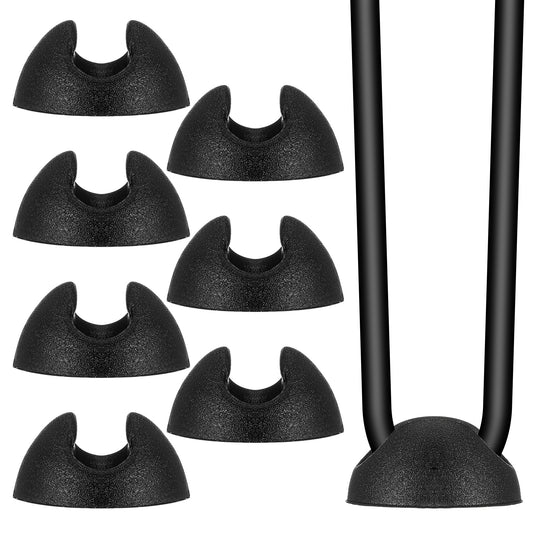 8Pcs Hairpin Leg Protector Feet, Fits for 3/8"-1/2" Hairpin Black Rubber Table Leg Floor Protectors Furniture Feet Floor Protectors