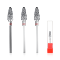 3/32" Professional Carbide Nail Drill Bits Sets, 2 Pcs Cone Tungsten Drill Bits Cuticle Bit Fast Remove for Nail Art, Manicure, Pedicure, Gel