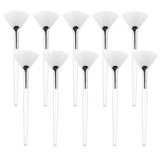 10 PCS Face Mask Brush Soft Facial Fan Brush Acid Applicator Brush Face Mask Applicator Brush Cosmetic Applying Tools for Peel, Sleeping Mask, Mud Mask Makeup