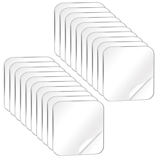 20 PCS Clear Double Sided Adhesive Pads for Mounting, 2.4 Inch Two Sided Pre-Cut Rectangle Tape Waterproof Removable Double-Sided Mounting Tape Pads, Adhesive Poster Tapes for DIY Craft Home Office
