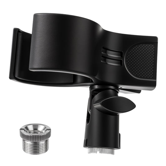 Microphone Clip, 1 Pcs Adjustable Microphone Holder for Mic Stand with 5/8" Male to 3/8" Female Screw Adapter Universal for Handheld Microphones and Condenser Microphone Accessories