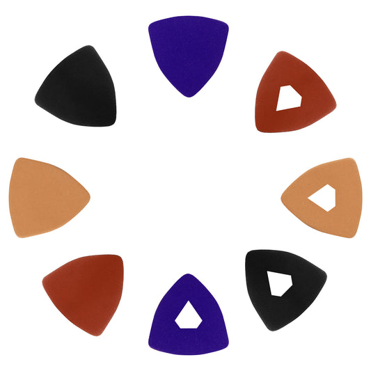 8 Pcs Soft Leather Ukulele Picks Includes 4 Hollow Diamond and 4 Triangle Shaped Soft Guitar Picks Multi-Colors Guitar Plectrums for Electric Acoustic Guitar Picks Bass Picks