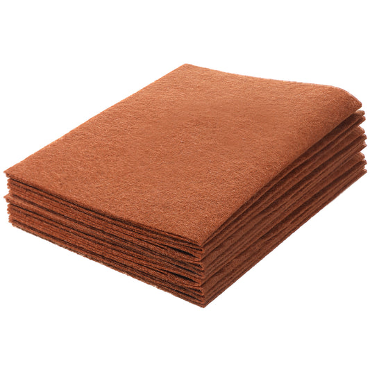Felt Fabric Sheets for Crafts, 10 Pieces 7" X 11" Crafting Felt Fabric 1mm Thick Non-Woven Craft Felts Sheets Pads for DIY Crafts and Sewing Quilting Projects Making Supplies, Brown