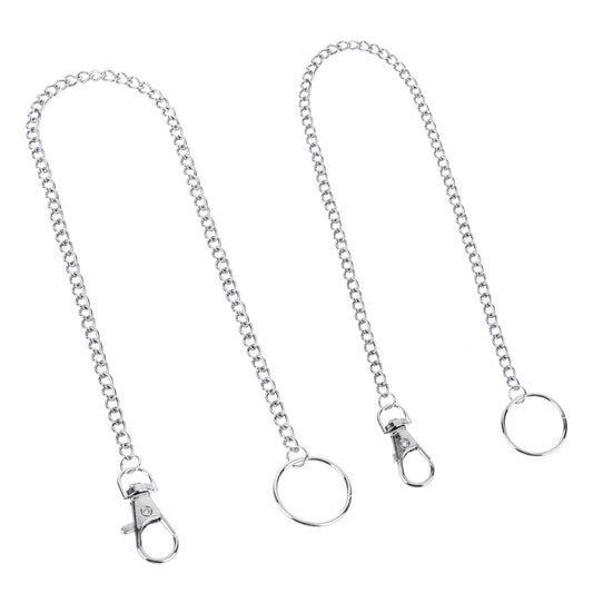 Hariendny 2PCS Chain Belt Set, 16 & 20 Silver Wallet Chain with Lobster Clasps, Metal Jeans Chain for Men, Women, Purse Handbag Chain