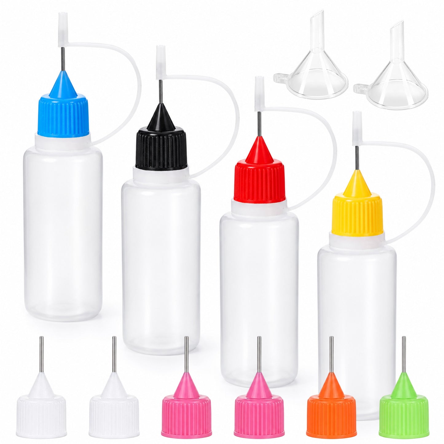 Qulkws 4Pcs Precision Tip Applicator Bottle 20ML Needle Tip Glue Bottles