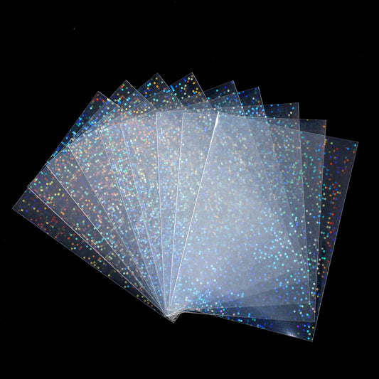 100 Pcs Photocard Sleeves Laser Flashing Card Sleeves Kpop & MTG Trading Card-Sleeves Holographic Foil Protective Cover Foil Card Protective Sleeve - Starry Style, 65x90mm