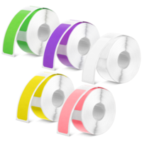800 Pieces D30 Label Tape Print Stickers 12 x 40 mm Label Maker Tape Colorful Laminated Labeling Paper Replacement for D30 Printer, 160/Roll, 5 Rolls in Total