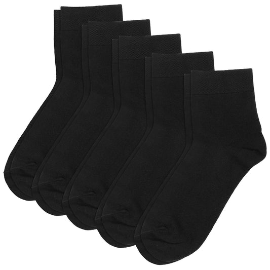 Vin Beauty 5 Pairs Women's Socks, Comfortable Breathable Crew Socks, Business Seamless Socks, Cotton Sports Socks, Running Socks, Tennis Socks, Women's Everyday and Leisure, Black