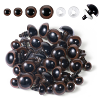 40 PCS Safety Eyes for Amigurumi Crochet Eyes with Washers 10/12/16/18mm Brown Plastic Safety Eyes Craft Eyes for Crochet Stuffed Animals Safety Eyes Gift for Crochet Lovers Halloween Decorations