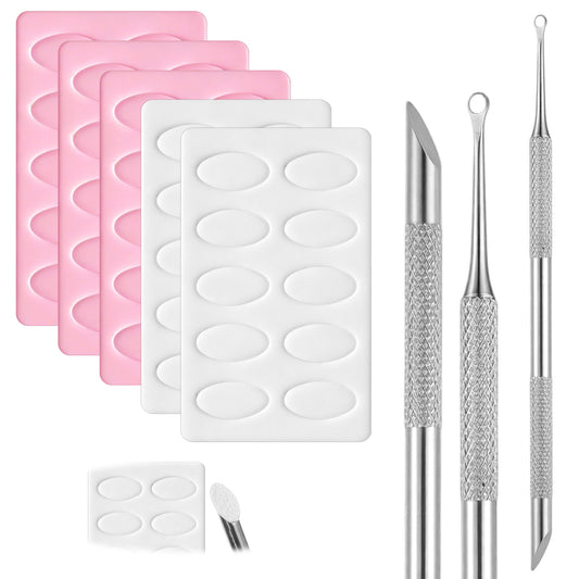 Cuticle Scraper, Dual Ended Metal Cuticle Pusher Pre-treatment Stainless Steel Cuticle Remover Tool with 5 Sheets 100#/240# Grit Sandpaper for Nail Art Manicure Pedicure Salon Home Use