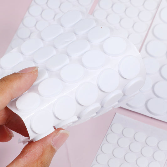 240 Pcs Mini Foam Felt Pads, Small Felt Furniture Pads 3/8 Inches Self Stick Pad Furniture Pad Self Adhesive EVA Foam Dot Circles for Cabinet Doors Desks Drawers Floor (White)