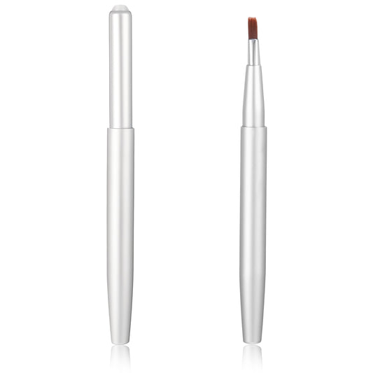 2 Pack Retractable Lipstick Brush, Lip Brush for Lipstick Lip Liner Pencil Brushes Flat Lips Balm Applicator Travel Lipliner Brushes for Lipsticks, LipGloss, Eyeshadow Travel