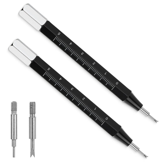 Watch Spring Bar Tool, 2 Pcs Watch Pin Removal Tool with 4 Replacement Heads Watchs Repair Kit for Watches Repair Band Adjustment Replacement Sizing