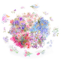 200 Pcs Holographic Nature Flower Stickers, Natural Flower Stickers for Scrapbooking Cute Floral Sticker for Card Making Letters Journaling Supplies Decoration