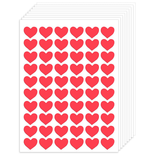 2100 Pcs Small Heart Stickers, 1/2 Inch Heart-Shaped Red Stickers Mini Self-Adhesive Love Labels Reward Decorative Sticker for Valentine's Day, Envelopes, Wedding