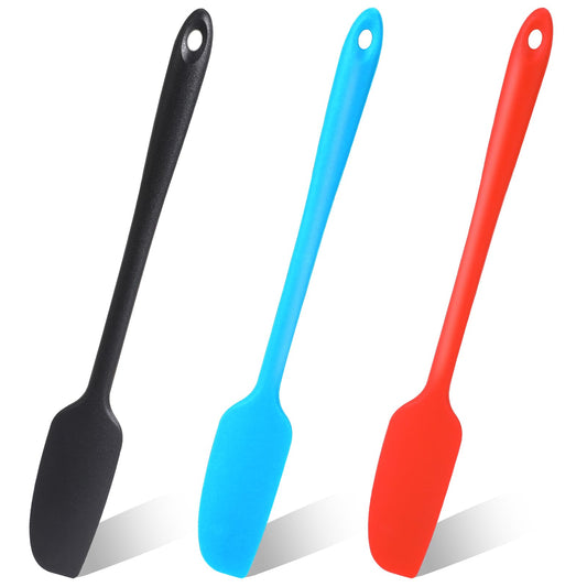 3Pcs Silicone Jar Scraper, Long Handle Jar Spatula, Non-Stick Rubber Scraper Small Silicone Spatula Thin Spatula, Non-Stick Silicone Scraper Kitchen Silicone Spatula
