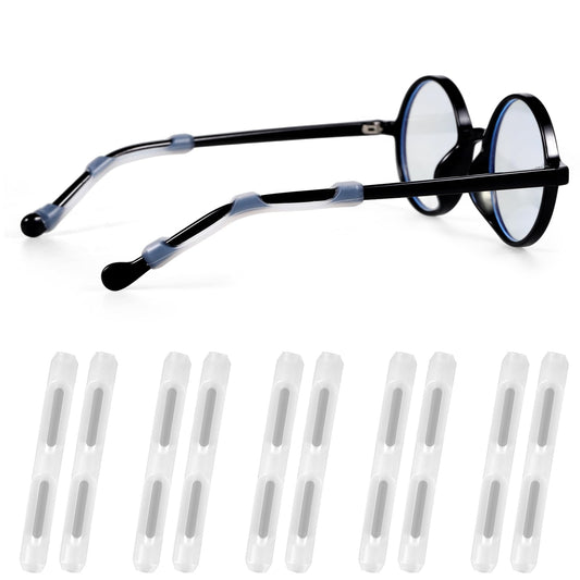 5 Pairs Eyeglass Ear Cushions, Eyeglasses Temple Tips Soft Silicone Glasses Ears Grip Eyeglass Pads Anti Slip Eyeglasses Ear Hook Clear