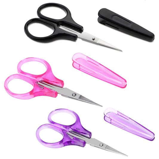Set of 3 Embroidery Scissors Mini Travel Scissors Small Craft Scissors Safety Scissors Craft Scissors Adults with Protective Cover Scissors Small for Sewing, Embroidery Paper Cutting Crafting DIY