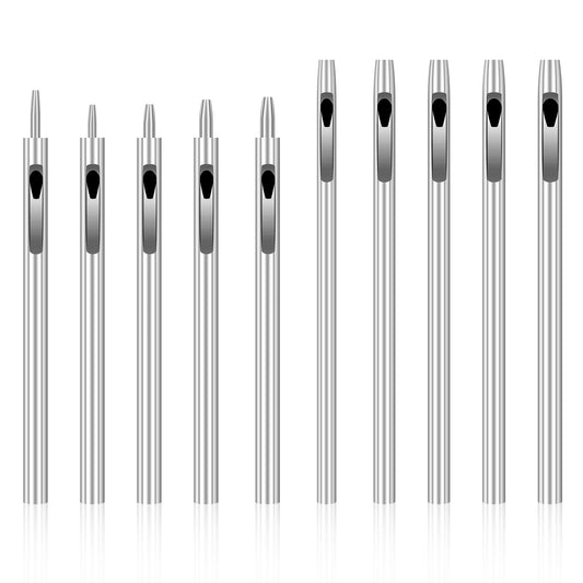 10pcs Leather Hole Punch Tool Set, 0.5mm-5mm Round Hole Punch Working Tools Watch Band Hole Punch Hollow Punch Leather Stitching Hole Punch Set for Leather Belts, Canvas, Watch Band and Leather