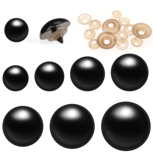 160 Pieces Black Safety Eyes for Crochet 10-30 mm Large Safety Eyes for Amigurumi Stuffed Animal Eyes Plastic Safety Eyes with Washers for DIY Toy Doll Teddy Bear Making Supplies