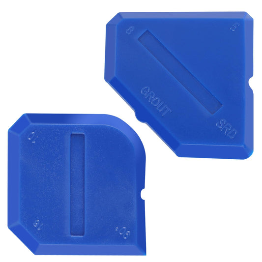 Mozeat Lens Sealant Profiling Finishing Tool 2 Piece Multi-edge Silicone Sealant Applicator Tool Portable Blue Sealant Caulking Tool Kit for Kitchen Bathroom Floor Tile Sealing