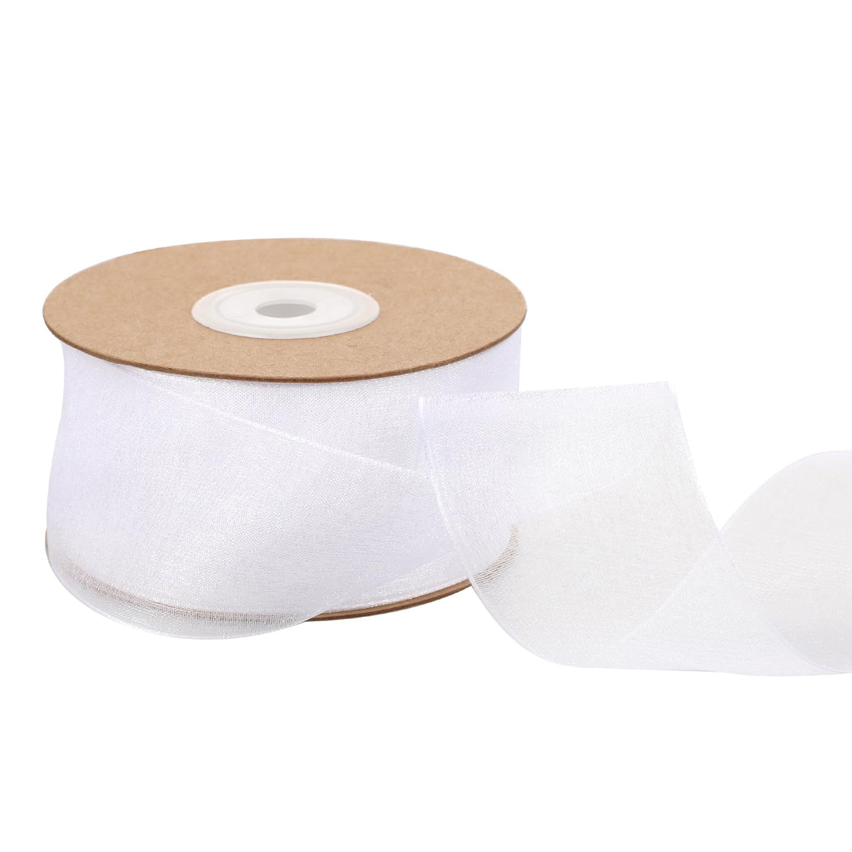 1 Roll Organza Ribbons White Organza Chiffon Fancy Gift Ribbon Transparent Wedding Cake Ribbon Satin Ribbon for Wedding Decoration DIY Party Decorations