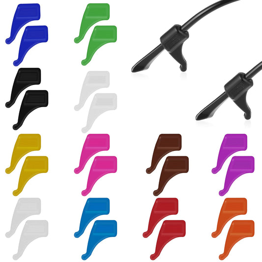24 Pcs Glasses Ear Hook Grips Silicone Anti Slip Sunglasses Tips Sleeve Retainer Multicolored Sport Eyeglass Strap Holders Eyewear Retainer Holder for Eyeglass Temple Tip (12 Color)