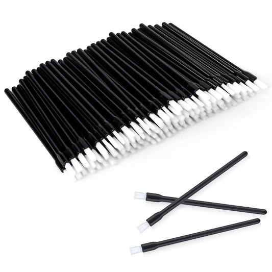 KALIONE 100Pack Lip Wands, Disposable Lip Wands with White Brushes End, Lip Gloss Brush Applicator, Disposable Nail Brushes, Lipstick Applicator Wands, Eyebrow Lip Makeup Brushes Gift for Women Girls
