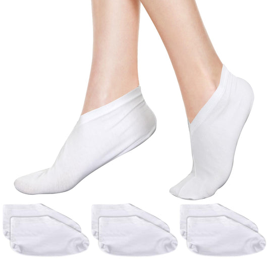 3Pairs Moisturizing Socks Overnight Spa Socks for Dry Feet, Cottons Moisturing Enhancing Socks, Cosmetic Moisturizing Socks for Women and Men, White