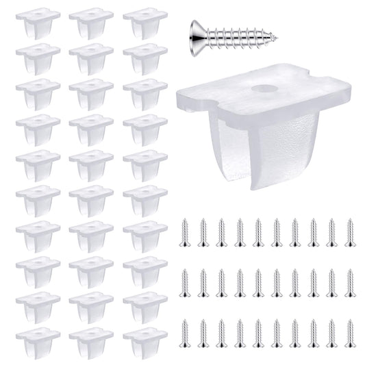 30 PCS Light Strip Clips Waterproof LED Strip Mounting Clips Holder, Strip Light Mounting Brackets, with Screws fit 5mm to 6mm Silicone LED Strip Lighting(Translucent)