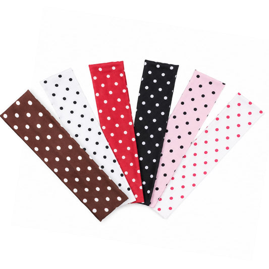 6PCS Polka Dot Headbands for Women Non-slip Red Polka Dot Headband