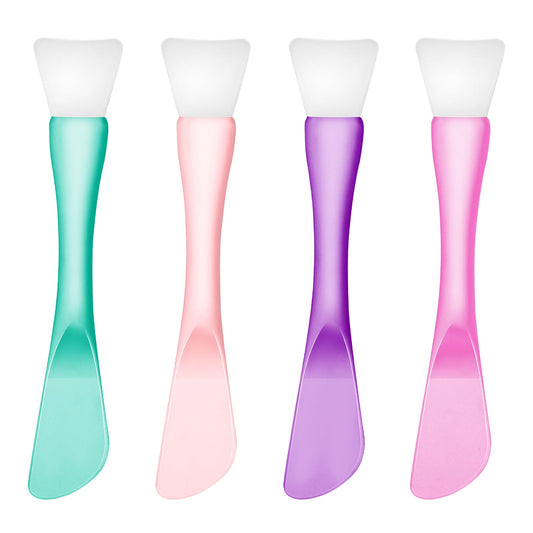 4 PCS Face Mask Applicator, Silicone Face Mask Brush Applicator Double-Ended Masks Brushes for Facial Colors Facial Masks Spatula Beauty Tools for Apply Cream Lotion Mud Clay Gel Foundation