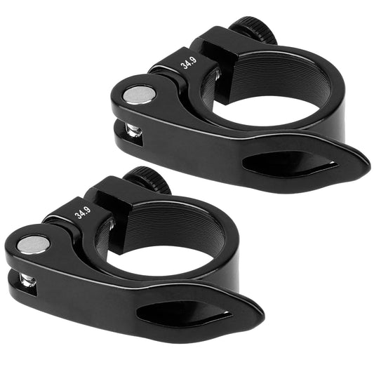 2Pack Mountain Bike Clamp Bike Seat Clamp Bicycle Seatpost Clamp 34.9 Quick Release Seatpost Collar, Aluminium Alloy Lock Clamp Tune Seatpost Collar for Inside Diameter of Seat Tube Clamp 30.4-31.8mm