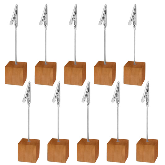 KALIONE 10pcs Photo Holder, Place Card Holder Photo Holder, Postcard Stand, Cube Place Card Holder, Photo Holder with Clip, Memo Holder for Office, Wedding, Home, Postcard, Photo, Memo Decoration