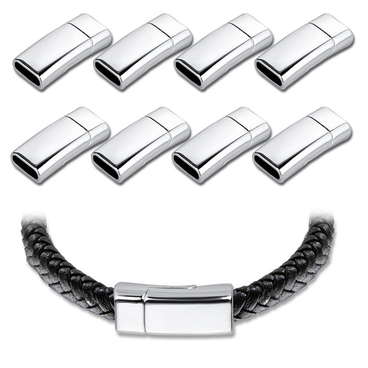 8 Pcs Bracelet Clasps and Closures Leather Clasps and Closures Flat Leather Bracelet Clasps 11x4 mm Magnetic Clasps for Jewelry Making Magnet Converter for Leather for Jewelry Craft Making Supplies