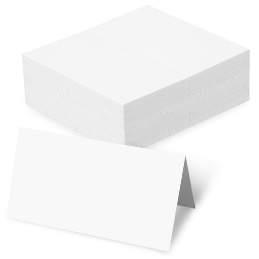 Name Cards for Table Setting, 50 Pack Blank Fillable Banquet Seat Card Tent Place Cards for Weddings Escort Cards Name Tents Placecards 3.9" x 3.5"(Folded) for Wedding Table Dinner Parties