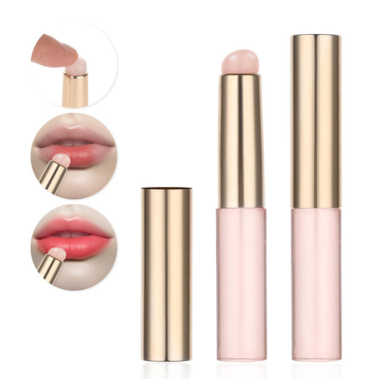 2 Pcs Silicone Lip Brush Portable Lip Brushes Silicone Lip Applicator Reusable Lip Makeup Brush Round Head Lip Brushes with Cover for Lipstick Lip Gloss Lip Mask Eyeshadow Manicure Concealer