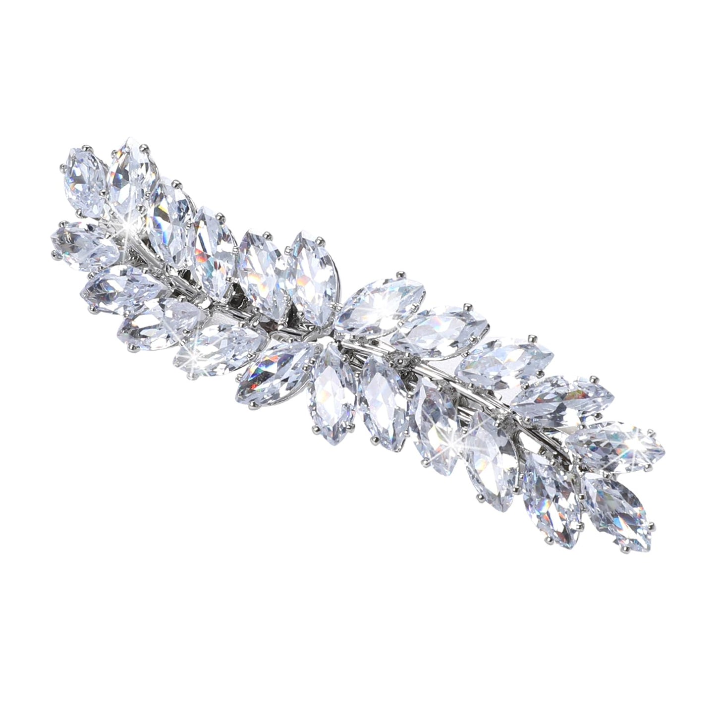 Rhinestone Hair Clips for Women Crystal Barrette Silver Flower Pins Diamante Hair Clips for Women, Hair Pins Crystal Flower Hair Clips Elegant Jewelry Hair Decorations Headpiece Hair Clips for Brides