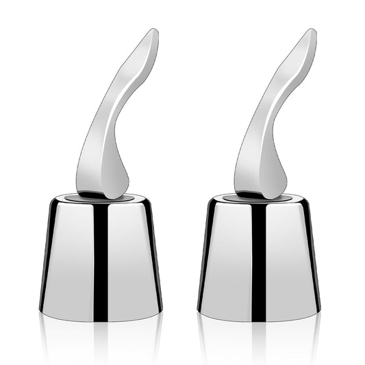 2pcs Wine Bottle Stoppers, Stainless Steel Wine Bottle Stoppers with Silicone, Wine Bottle Stoppers, Reusable Champagne Keeper, Resealable, Spill-Proof, for Champagne, Wine, White Wine