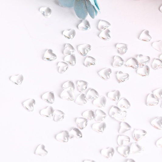 200 PCS Heart Nail Charms 3D Flatback Nail Beads Charms Clear Acrylic Heart Nail Gems Nail Art Charms for Women Girls Nail Art Design