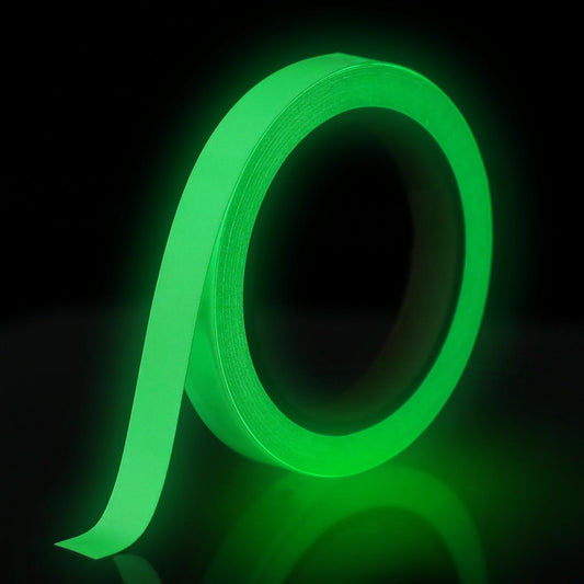 Mozeat Lens Glow in the Dark Self-Adhesive Tape 10m X 25mm Waterproof Safety Luminous Tape Fluorescent Adhesive Tape Warning Tape for Stairs Stage Supplies Decoration